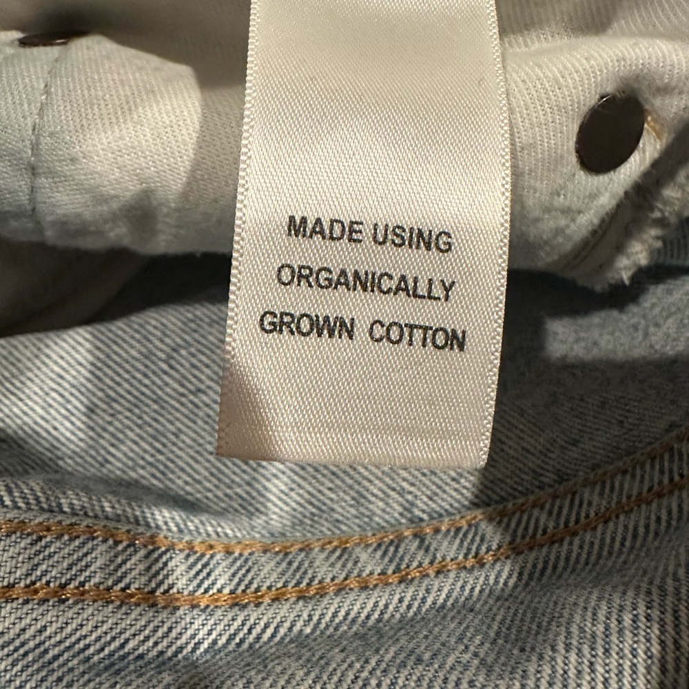 Agolde Riley High Rise Light Blue Denim Straight Crop Button Fly Jeans Size 27 - Picture 11 of 14